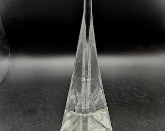 Three Sided Hand Blown Glass Obelisk Figurine or Paperweight with Small Bubble Inclusions