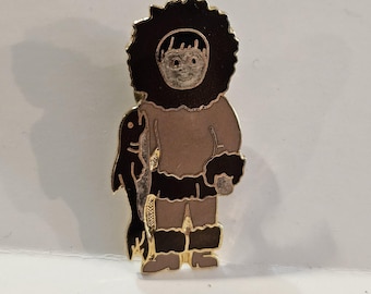 Enamel Inuit Boy with Fish Pin C. Sanders