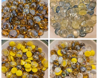 Glass Gems 100 Pieces Yellow Mixes 16mm