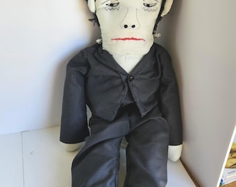 Handmade Frankenstein Fabric Stuffed Doll Halloween Decor