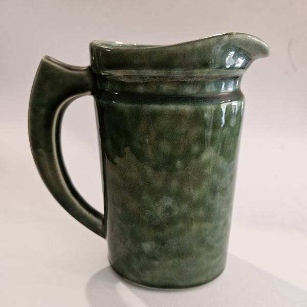 Vintage Green Ceramic Pub Jug Sir Robert Burnett's White Satin Gin No Label