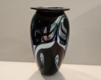 Robert Held Blue Iridescent Art Glass Vase Signed - Etsy
