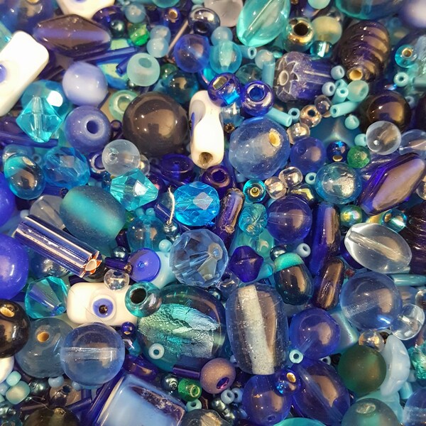 Multiple Blues Bead Mix 6 Oz.