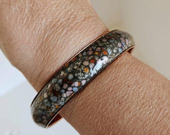 Vintage Bangle Bracelet Enamel Copper by Matisse Renoir 1/2 inch
