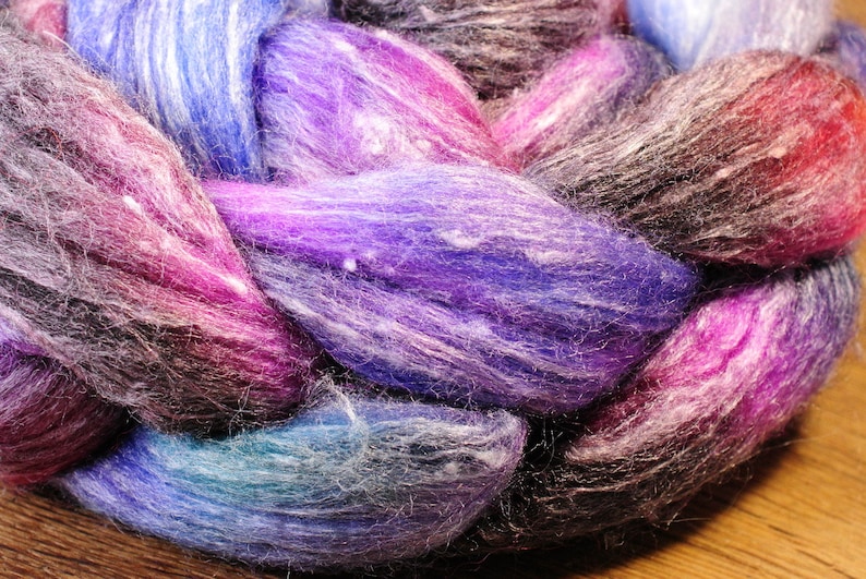 /'Portia/' Tweedy MerinoBamboo Top with Neps for Hand Spinning