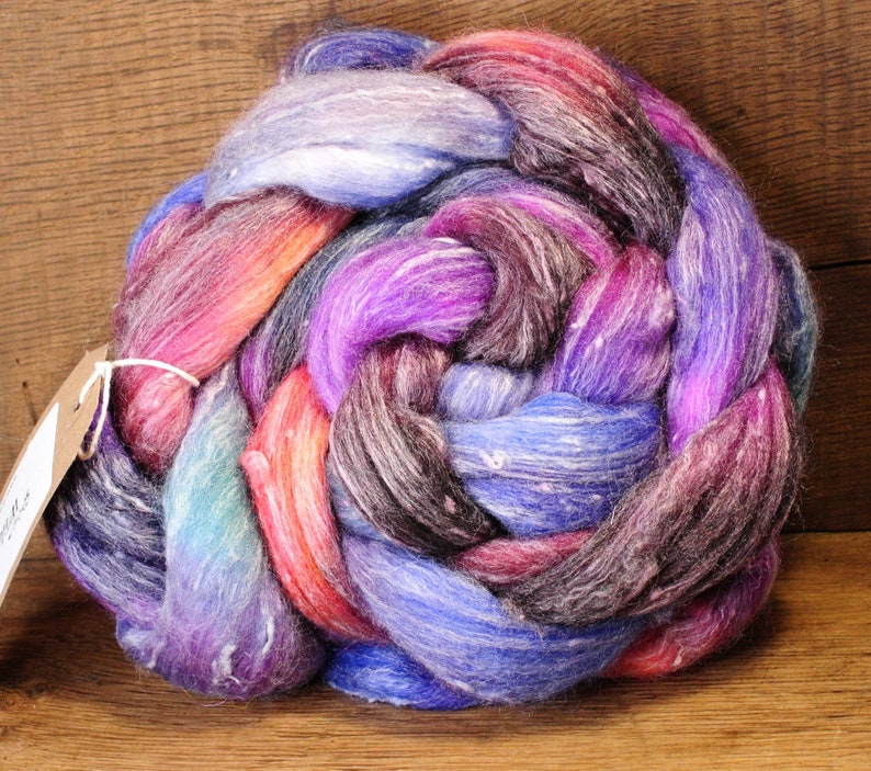 /'Portia/' Tweedy MerinoBamboo Top with Neps for Hand Spinning
