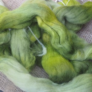 Falkland Wool Top for Handspinning or Felting - &#39;Spring Greens’