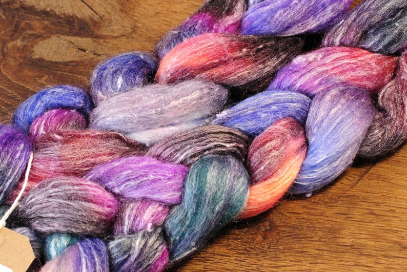 /'Portia/' Tweedy MerinoBamboo Top with Neps for Hand Spinning