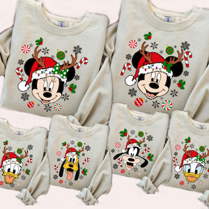Mickey and Friends Christmas Sweatshirt, Disney Family Xmas Sweater, Christmas Party, Merry Christmas, Holiday Season, Christmas Gift