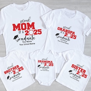 Custom Senior Shirt, Personalized Graduation T-Shirts, Class of 2025 Family Graduation TShirt, Proud Family Shirt, Custom Graduation Shirt