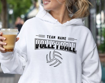 Custom Volleyball Hoodie With Team Name, Personalized Volleyball Team Hoodie, Volleyball Season, Sport Hoodie, School Spirit, Game Day