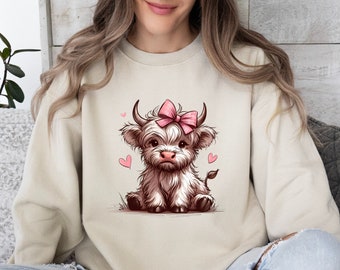 Cute Cow Sweatshirt, Cow Sweatshirt, Western Sweater, Cow Lover, Gift For Animal Lovers, Cowgirl Sweatshirt, Cow Gifts, Gift For Her