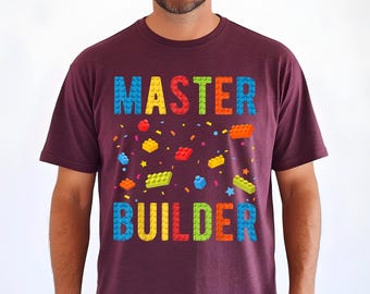 Master Builder Shirt, Building Blocks Shirts, Brick Builder Shirts, Building Bricks Birthday Shirt, Funny Builder Shirt, Master Builder Gift