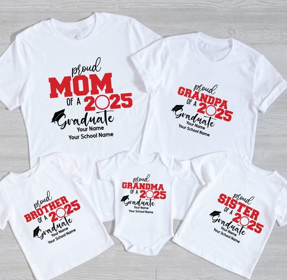 Custom Senior Shirt, Personalized Graduation T-Shirts, Class of 2025 Family Graduation TShirt, Proud Family Shirt, Custom Graduation Shirt