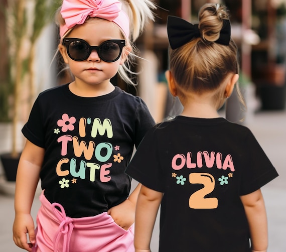 Two Cute Birthday Shirt, 2nd Birthday Tshirt, Birthday Girl Shirt, 2nd Birthday Outfit, Toddler Birthday Tee, Birthday Party, Birthday Gift