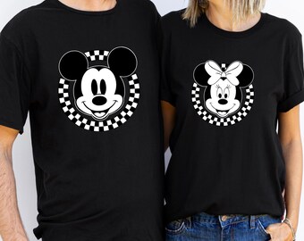 Retro Mickey Minnie T-Shirt, Retro Disney Trip Shirt, Minnie Mickey Tee, Checkered Mickey Shirt, Disney Family Vacation Tee, Disneyworld Tee