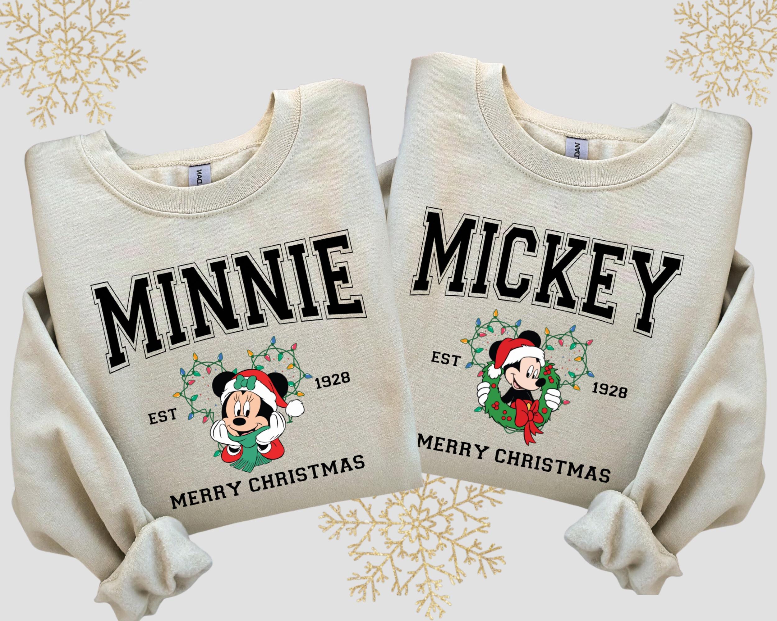 Vintage Disney Couples Mickey and Minnie Christmas Sweatshirt, Disney Christmas Matching Sweater, Christmas Party Sweater, Christmas Gift