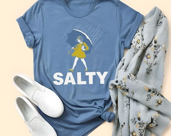 Retro Salty Girl Graphic Tee - Funny Umbrella T-Shirt