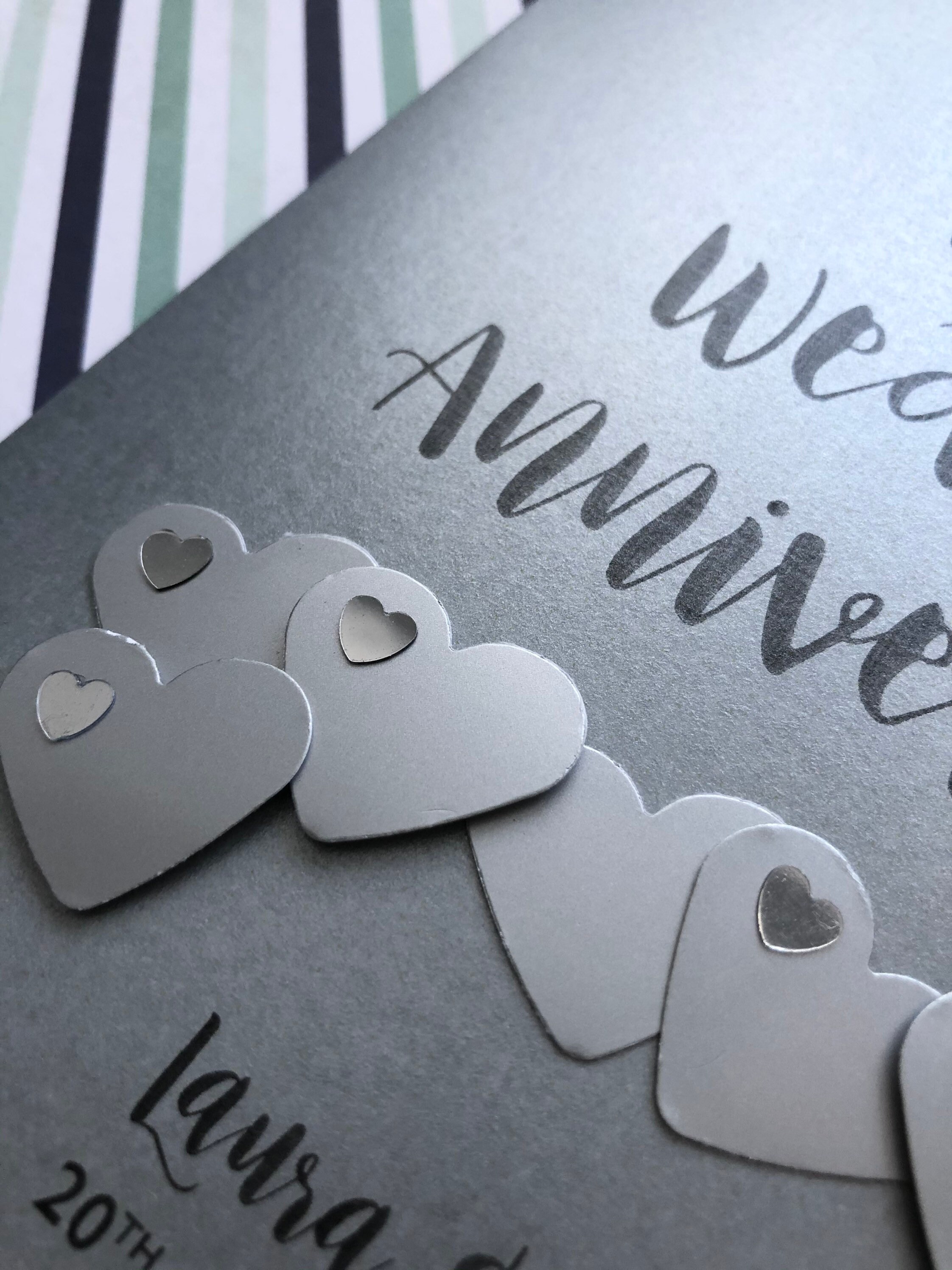 Personalised Handmade 11th Steel Wedding Anniversary Card For Husband Or Wife – Marvello