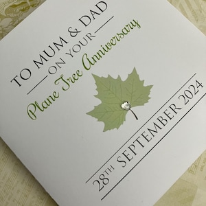 Carte de félicitations personnalisée pour 61 ans de mariage de platane