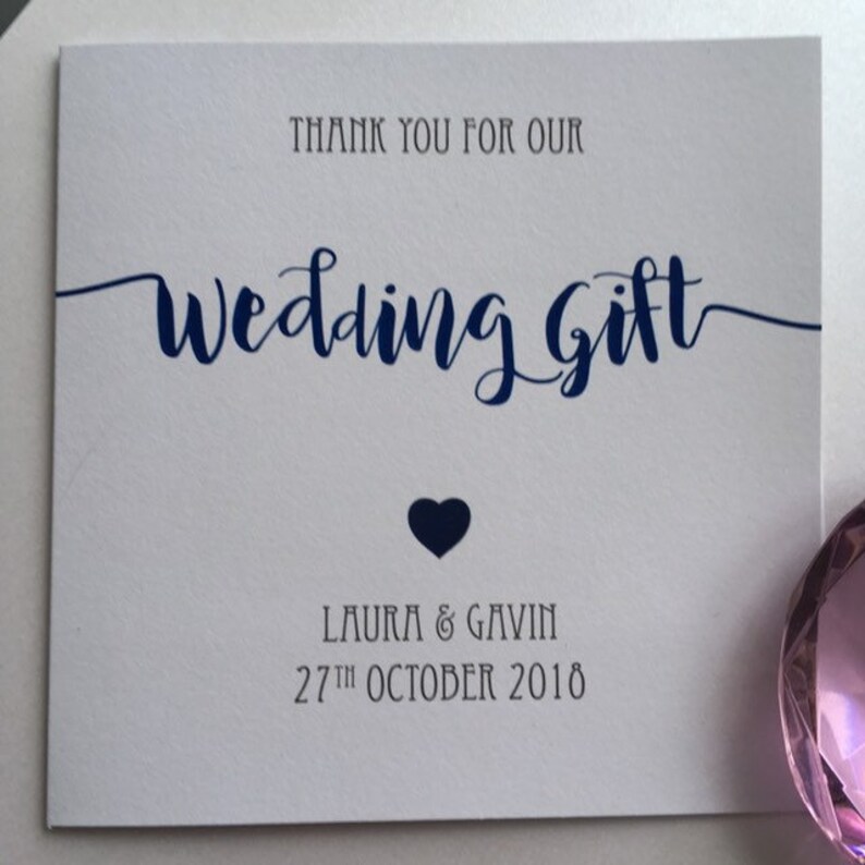 Wedding Gift Thank You Card Personalised