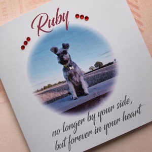 Carte de condoléances personnalisée avec photo pour animal de compagnie