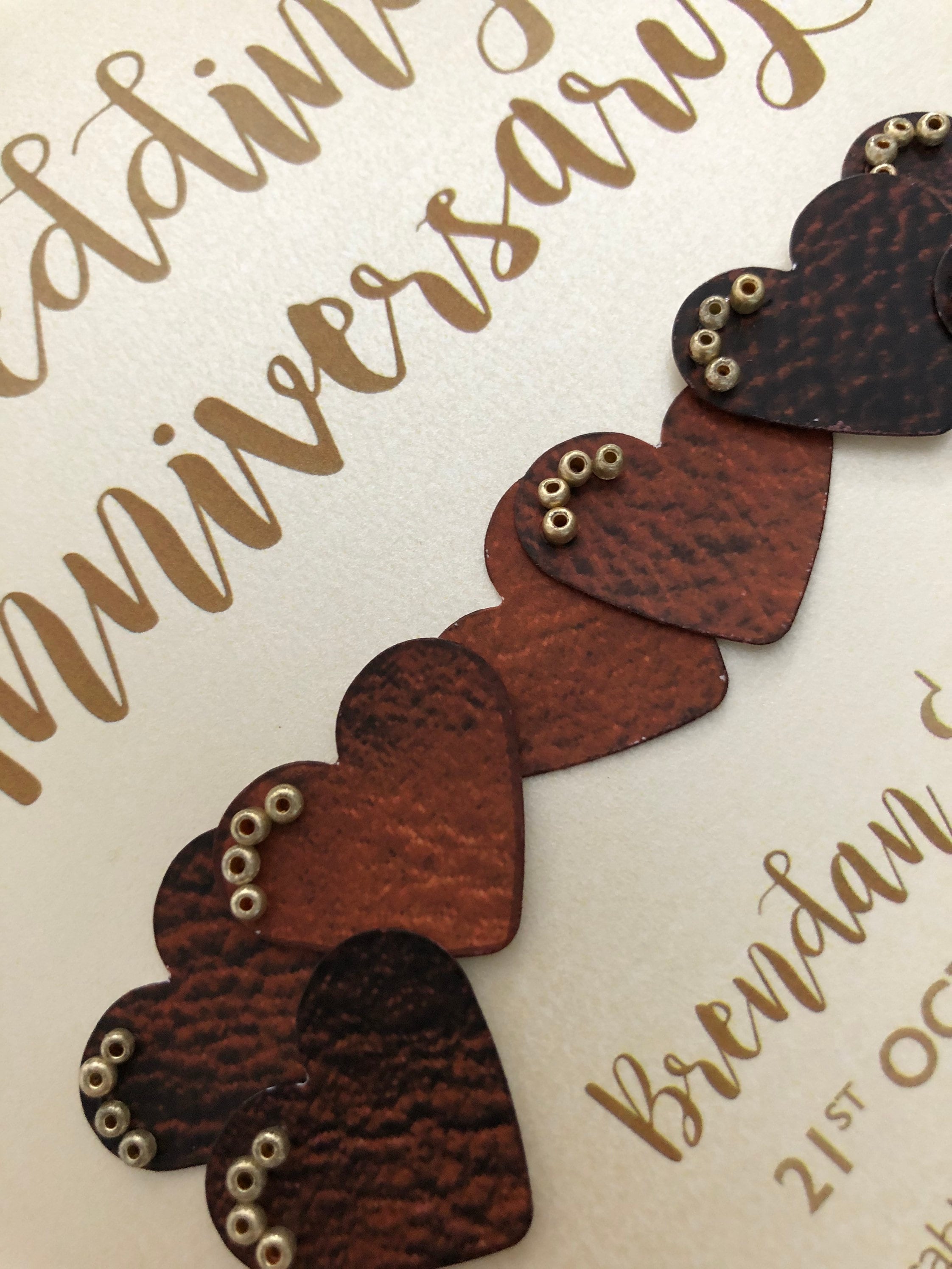 Leather (3rd) 3 Years Wedding Anniversary Card - Personalised With ...