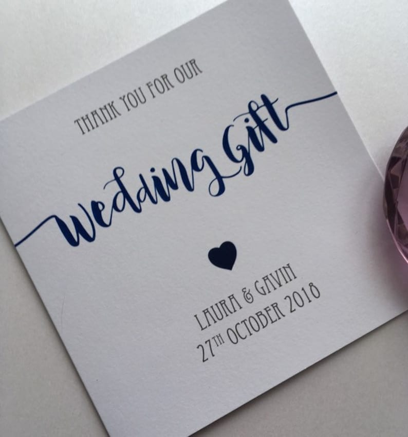 Wedding Gift Thank You Card Personalised