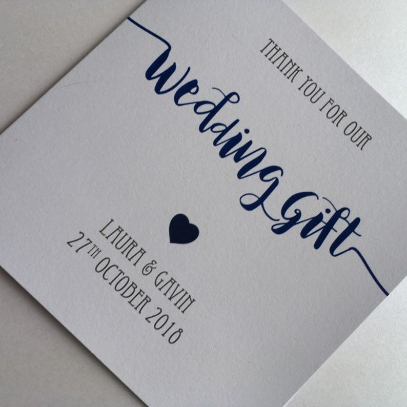 Wedding Gift Thank You Card Personalised