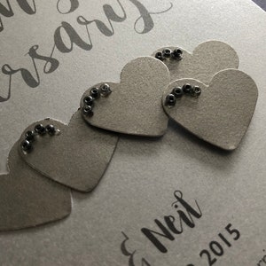 Iron 6th 6 years Wedding Anniversary Card Personalised with names and date image 2