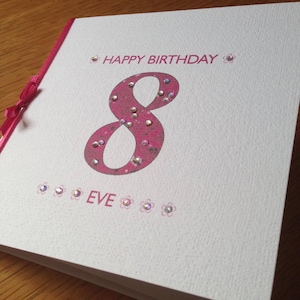 Sparkle Birthday Card any age with Diamanté Accents Personalised