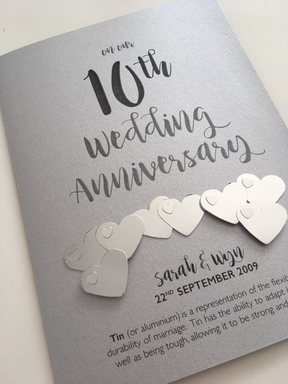 Tin Anniversary Son /& Daughter in Law 10th Wedding Anniversary Card 10 Years