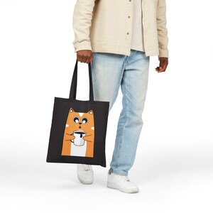 Cute Cat Tote Bag, Eco-Friendly Shopping Bag, Gift for Cat Lovers, Reusable Grocery Bag, Animal Lover Accessory