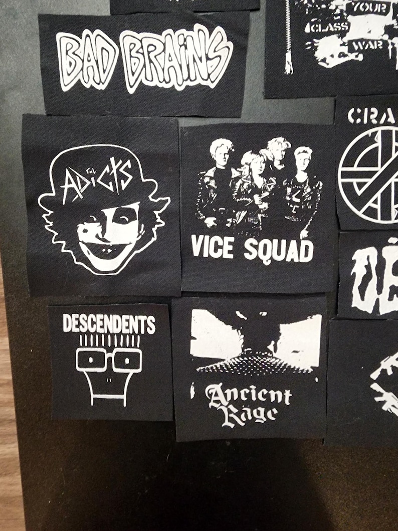 Punk Patches, Silk Screened on Black Canvas DIY Screen Printed - Etsy