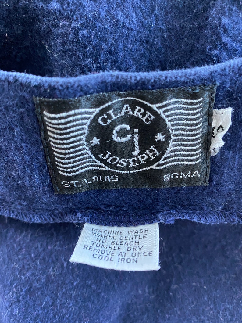 flannel cj clare joseph WRAP SKIRT navy cotton size small