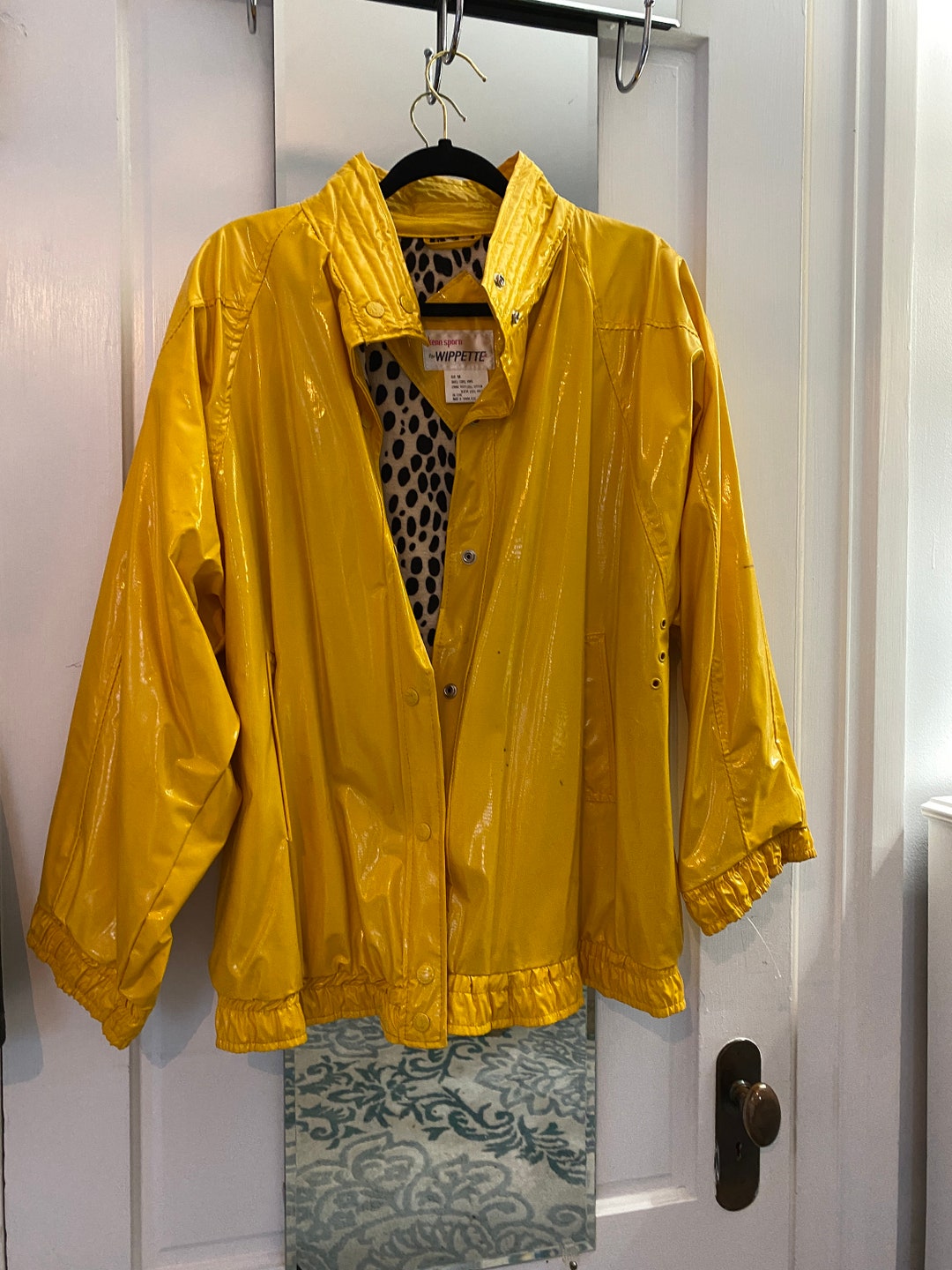 Ken Sporn for Wippette Vintage Yellow Raincoat With Leopard - Etsy