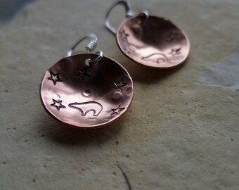 copper petroglyph earrings