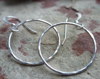 hammered sterling loops