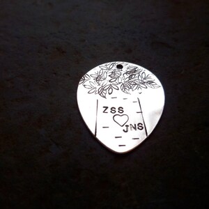 custom personalized hand stamped guitar pick plectrum music musical gift with sterling heart image 4