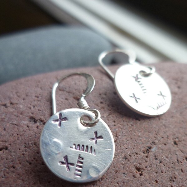 mini recycled sterling petroglyph