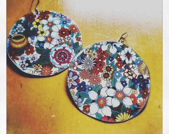 XXL meadow Tea Tin Floral Earrings