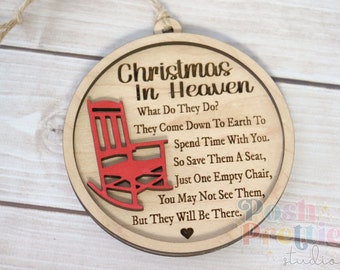 Memorial Ornament, Save A Chair Christmas Ornament, Christmas In Heaven Ornament, Thinking Of You