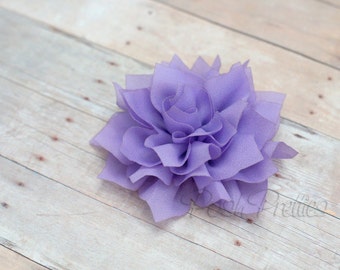 Veri Peri Lavender Flower Hair Clip - Lotus Blossom - With or Without Rhinestone Center