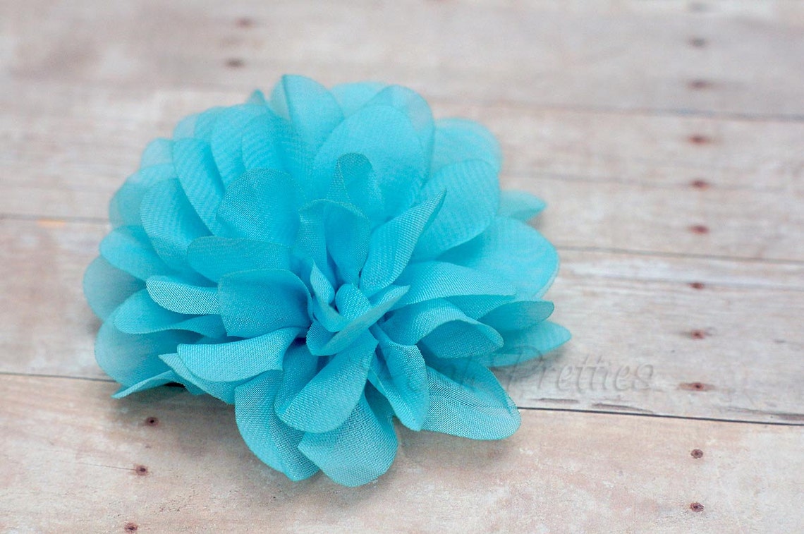 6. Baby Blue Flower Hair Clip with Pearl Center - wide 1