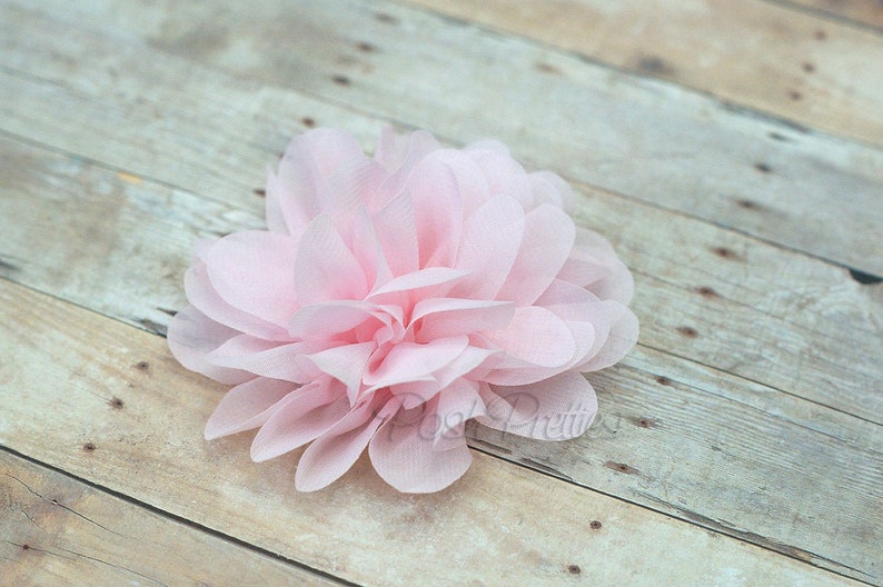 Light Pink Flower Hair Clip Petal Flower Flower Hair Clip Alligator Clip With or Without Rhinestone Center image 1