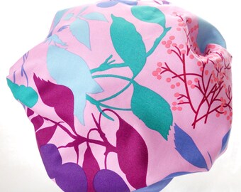 Retro Floral Shower Cap - Purple, Aqua, Pink, Rockabilly Bath Hat
