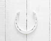 White Good Luck Porcelain Horseshoe // Classic, Simple, Modern Home Decor perfect for Weddings, Showers, Housewarmings