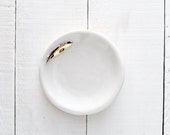 Porcelain Gold Feather Ring Bowl