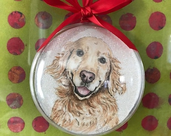 Custom Pet Portrait Holiday Ornaments