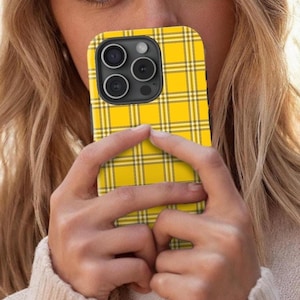 Clueless Yellow Plaid Phone Case | Y2K Preppy Aesthetic | iPhone 17 16 15 Samsung Galaxy S25 S24 Google Pixel 9 8